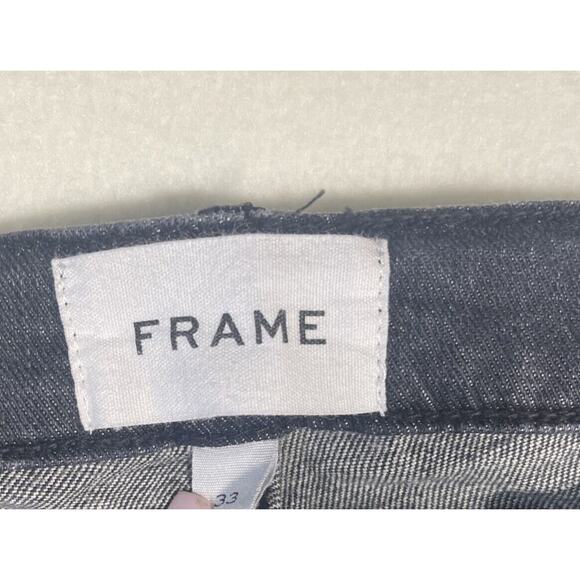Frame Jeans Women’s Size 33 L'Homme Slim Black Denim Pants - Picture 3 of 6